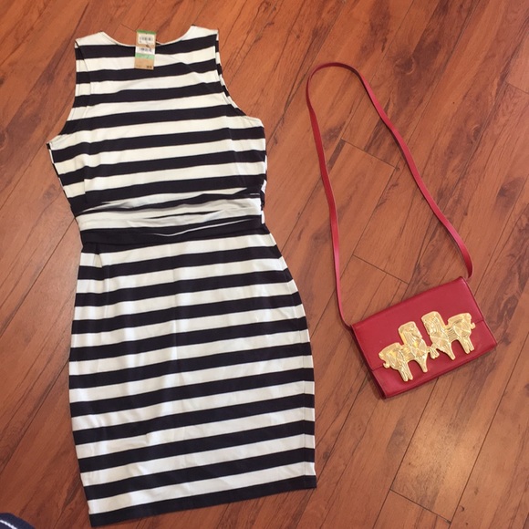 Rachel Roy Black&White Strip summer dress - Picture 5 of 7